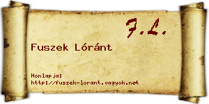 Fuszek Lóránt névjegykártya