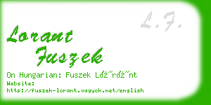 lorant fuszek business card